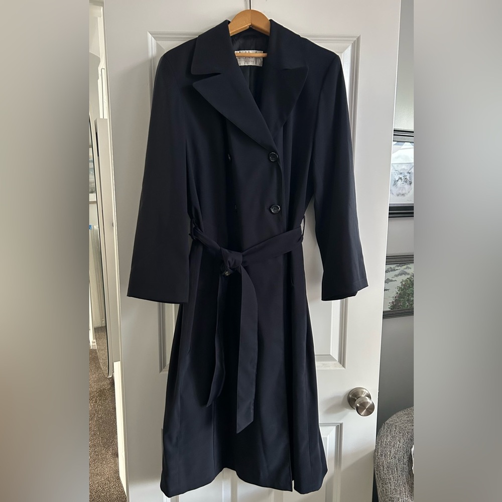 Vintage 80’ Jones New York Black Double-Breasted Trench Coat